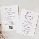 Invitación Hoja mínima | Boda de eventos Eggplant Weekend<br><div class="desc">Este fin de semana mínimo de eventos de eggplant hoja es ideal para un boda boho. El diseño presenta una sencilla silueta de hojas de vegetación en un romántico color violeta oscuro con un minimalista estilo bohemio-jardín. Guarde el papel incluyendo el programa de eventos del fin de semana en la...</div>