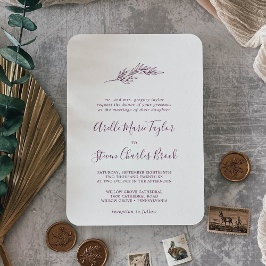 Invitación Hoja mínima | Boda tradicional de berenjenas