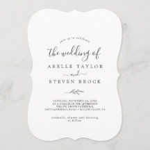 Hoja mínima | Monograma gris oscuro Boda posterior