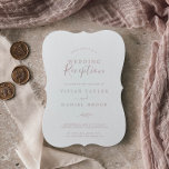 Invitación Hoja mínima | Recepción Rubor Pink Wedding<br><div class="desc">Esta invitación a la recepción de una boda rosa rosa pálido y minimalista es perfecta para un fiesta elegante de postulados. El diseño presenta una sencilla silueta verde de color rosa claro y un estilo minimalista clásico. Las tarjetas RSVP se venden por separado, o puedes agregar información RSVP a la...</div>
