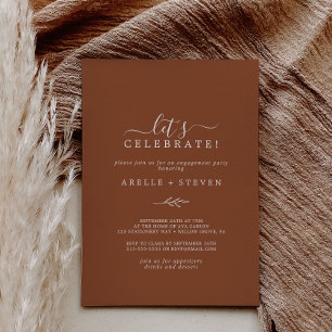 Invitación Hoja mínima Terracota Celebremos