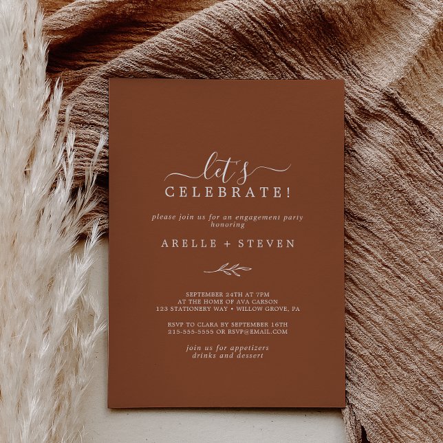 Invitación Hoja mínima | Terracota Celebremos (Subido por el creador)