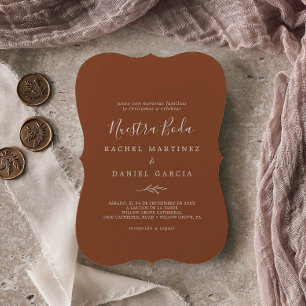 Invitación Hoja mínima   Terracotta Española Nuestra Boda