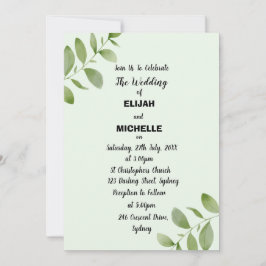 Invitación Hoja Rústica de Acuarela