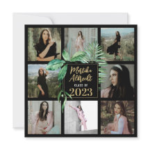 Hoja tópica | Verde y Negro | Graduación fotográfi