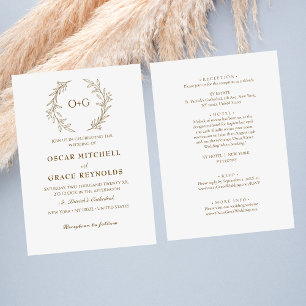Invitación Hoja verde oliva rusa todo en un boda