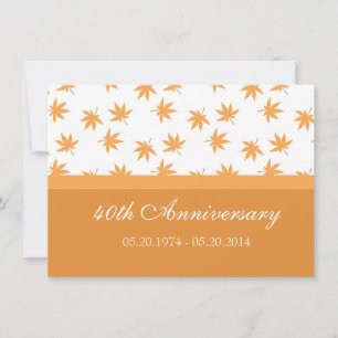 Invitación Hojas amarillas gráficas de otoño aniversario de b