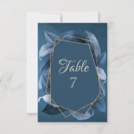 Invitación Hojas Azules Marco Dorado Boda 