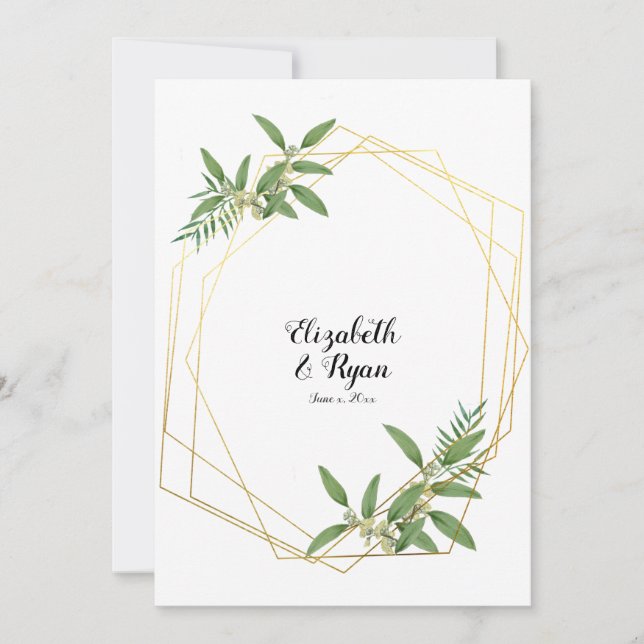 Invitación Hojas, consejos de matrimonio para la novia y el n (Anverso)