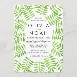 Invitación Hojas de acuarela