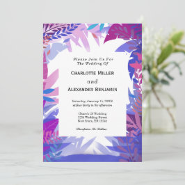 Invitación Hojas de acuarela tropical Boda moderna