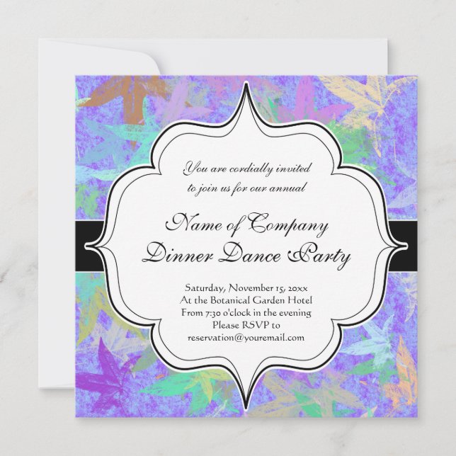 Invitación Hojas de arce otoñales Pastel Lilac (Anverso)