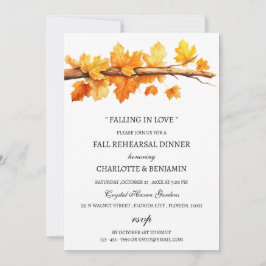 Invitación Hojas de arce otoño ensayo temático de otoño cena