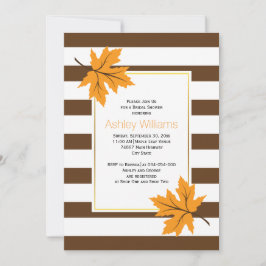 Invitación Hojas de arce, rayas de otoño boda ducha de novia