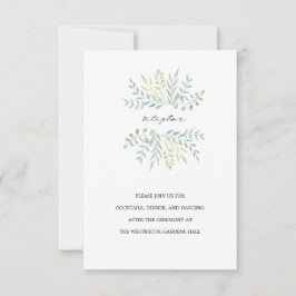 Invitación Hojas de color de agua en Boda de Hues verdes