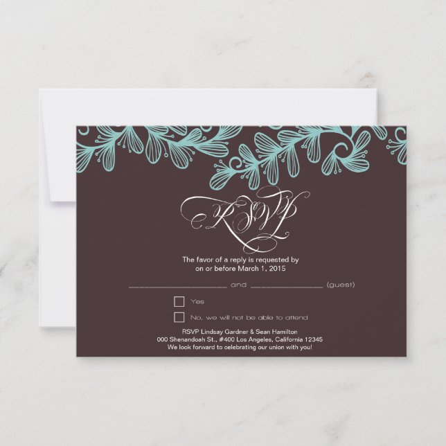 Invitación Hojas de Doodle (Anverso)