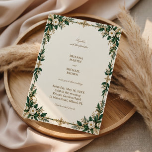 Invitación Hojas de esmeralda se entrelazan con florituras do