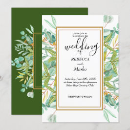Invitación Hojas de eucalipto elegantes y hermosas