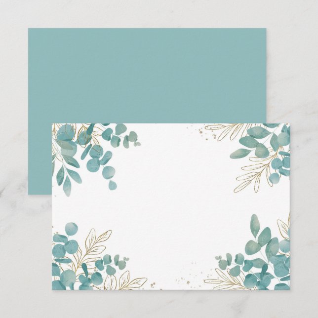 Invitación Hojas de eucalipto en blanco personalizadas (Anverso / Reverso)