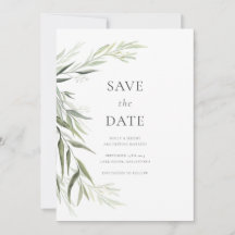 Hojas de Eucalipto Verde Save the Date