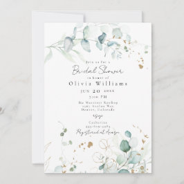 Invitación Hojas de eucalipto y follaje Ducha de novia