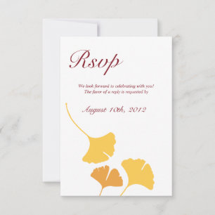 Invitación Hojas de ginkgo caídas respuesta de boda rsvp