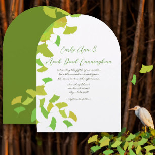 Invitación Hojas de Ginkgo en Bodas de Lima Pequeñas 4 x 5
