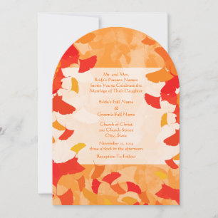 Invitación Hojas de Ginkgo naranjas rojas otoñales de terraco
