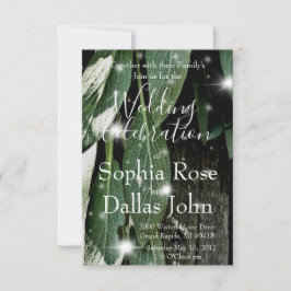 Invitación Hojas de hierbas botánicas boho con escritura de m