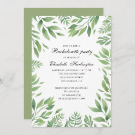 Invitación Hojas de jardín botánico. Despedida de soltera de