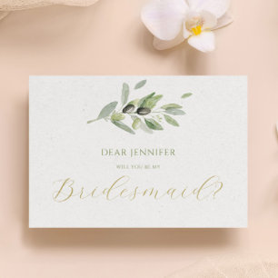 Invitación Hojas de Olivo ¿Serás Mi Dama de Honor
