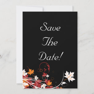 Invitación Hojas de Otoño Abstractas Boda Guardar la Fecha