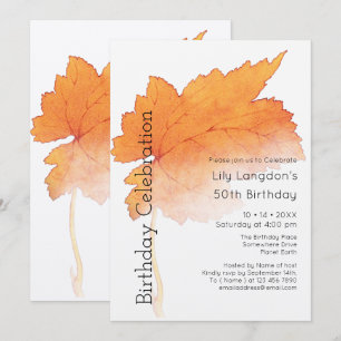 Invitación Hojas de Otoño Acuarela Otoño