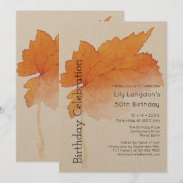 Invitación Hojas de Otoño Acuarela Otoño