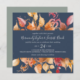 Invitación Hojas de otoño | Boda de la plaza azul de la Marin
