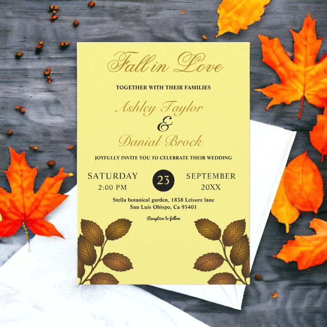 Invitación Hojas de Otoño Boho Chic Floral Boda de Otoño Rúst (Subido por el creador)