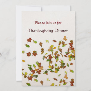 Invitación Hojas de otoño Cena de Acción de Gracias fiesta do