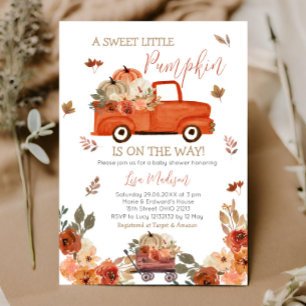 Invitación Hojas de otoño del Baby Shower del camión de calab