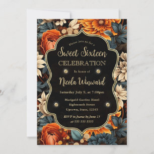 Invitación Hojas de otoño marrón naranja acuarela Cumpleaños 
