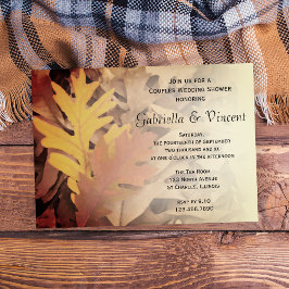 Invitación Hojas de otoño pintadas Ducha de matrimonio para p