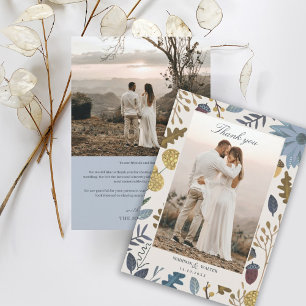 Invitación Hojas de otoño rústicas caen agradecimiento de bod