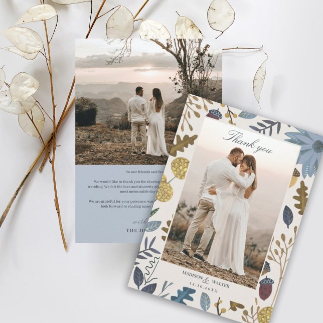 Invitación Hojas de otoño rústicas caen agradecimiento de bod (Subido por el creador)