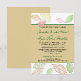 Invitación Hojas de Otoño Traslúcidas - 3X5 Boda/Recepción