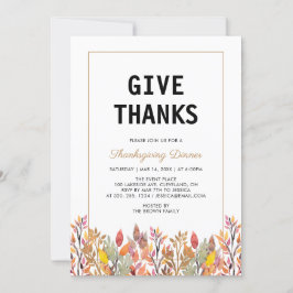 Invitación Hojas de Otoño y Amigos del Día de Acción de Graci