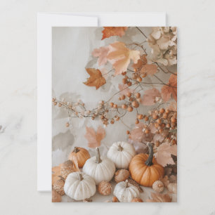 Invitación Hojas de Otoño y Mangas Cortas Otoño Acogedor