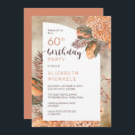 Invitación Hojas de palma de Boho | Hydrangeas 60ª Fiesta de<br><div class="desc">Brillante acuarela seca terracota hidrangeas y hojas de palma floral "Fiesta de cumpleaños número 60" diseño de cumpleaños de la mujer. Diseño compuesto por Holiday Hearts Designs (derechos reservados).</div>