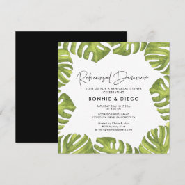 Invitación Hojas de palma tropicales boda de la cena