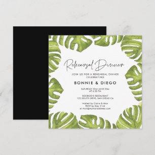 Invitación Hojas de palma tropicales boda de la cena