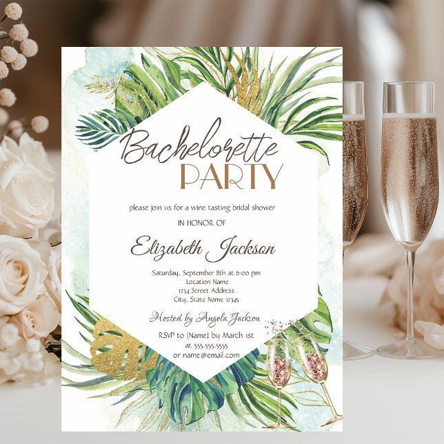 Invitación Hojas de Palma Tropicales Despedida de Soltera de  (Subido por el creador)