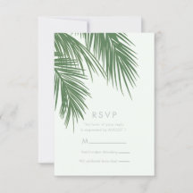 Hojas de Palma Tropicales Elegantes Verdes Blancas